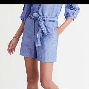 Blue Shorts with Belt